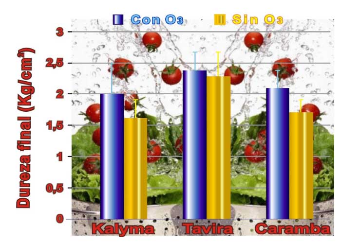 Estudio de conservación del tomate en atmósfera ozonizada - dureza final