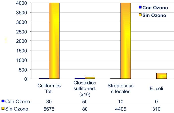 Estudio microbiológico en glaseadoras ozonizadas, resultados