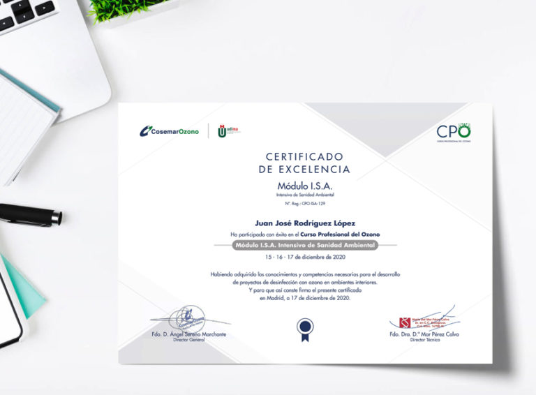 Diploma curso profesional del ozono